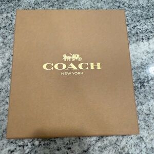 Coach Tan Box with Gold Logo